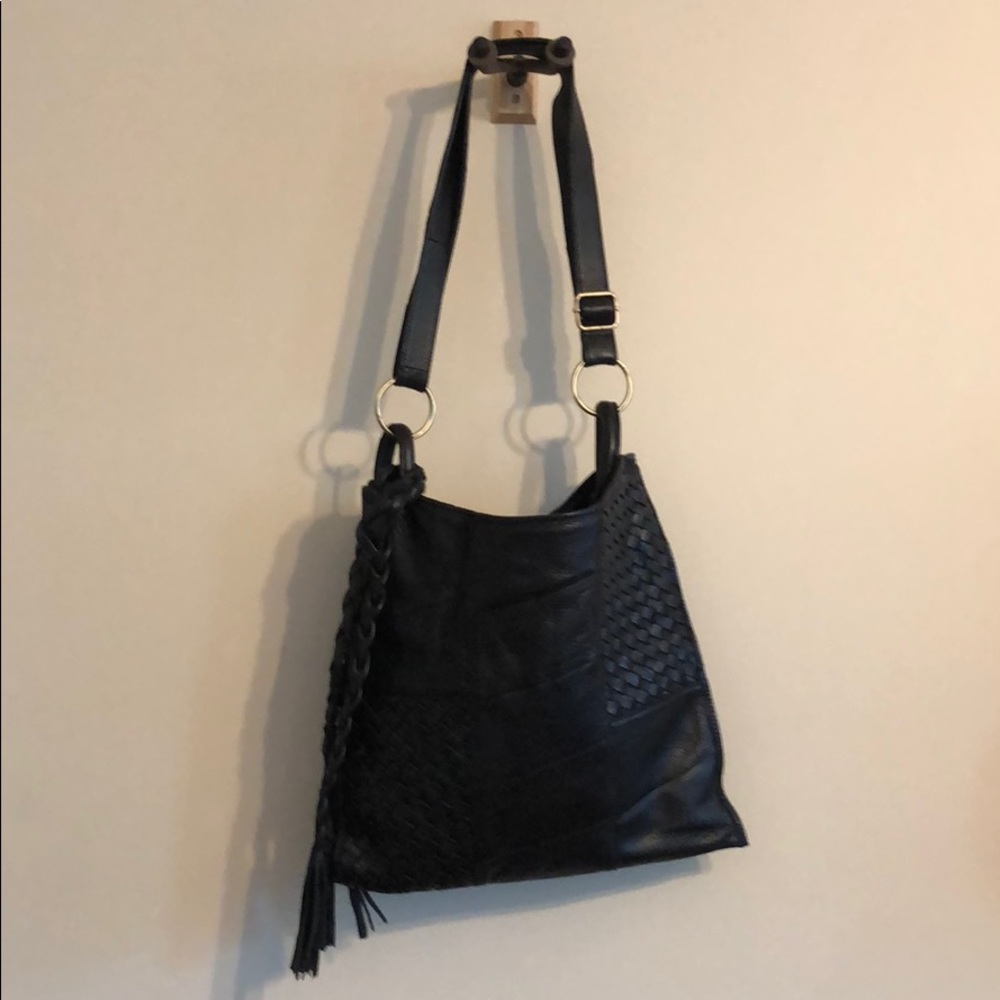Lovestitch tote messenger purse. Black. Brand new